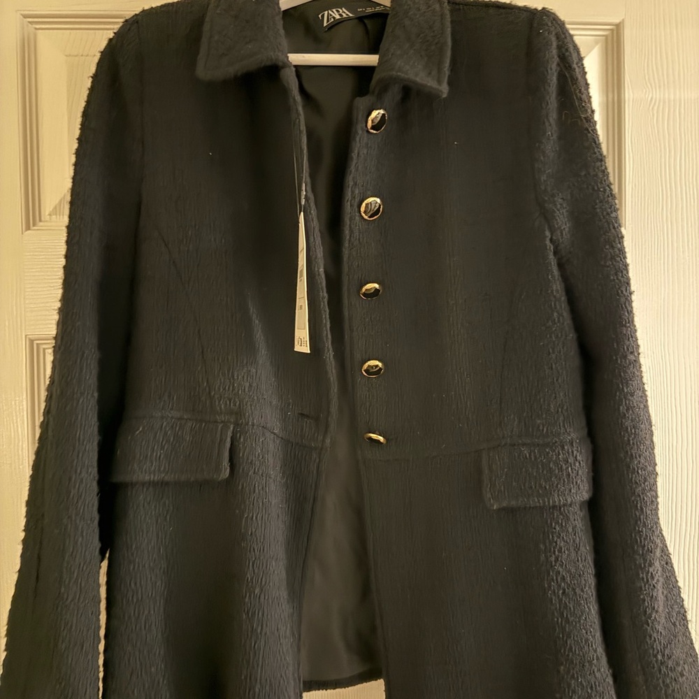 Zara Women's Black Textured Blazer